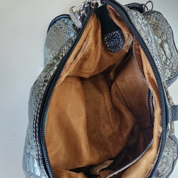 Vintage Kathy Van Zeeland Studded Metalic Pewter Bag Purse - Picture 8 of 10